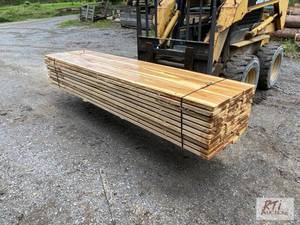 lot 142 image: 160BNFT of Hickory boards. 1IN X R X 8FT. Air...