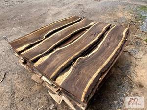 lot 149 image: 48x Live Edge mixed species craft boards pall...