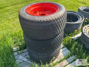 lot 151 image: (3) turf tires, size 26x12-16, mounted on 5 b...