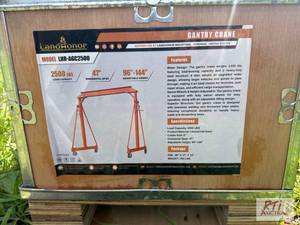 lot 16 image: LandHonor 2500lb rolling gantry crane, 8-12ft...