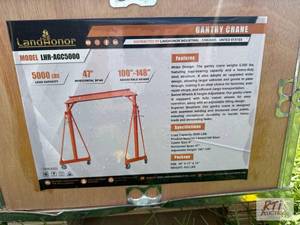 lot 25 image: LandHonor 5000lb rolling gantry crane, 8-12ft...
