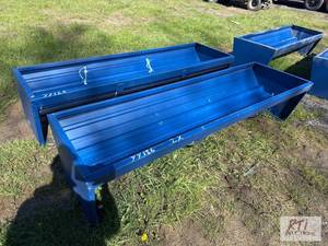 lot 26 image: 2X 90in steel feeding trough. MDI Item is lo...