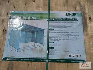 lot 38 image: 12ft x 20ft galvanized metal livestock shed, ...