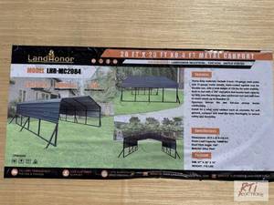 lot 42 image: LandHonor 20ft x 20ft x 8.5ft metal carport w...