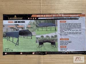 lot 43 image: LandHonor 20ft x 20ft x 8.5ft metal carport w...