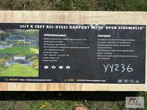 lot 45 image: ATS 11ft x 19ft all steel carport with 10ft o...
