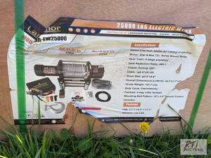 lot 183 image: LandHonor 25000lb electric winch with 91ft ca...