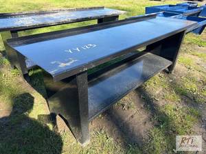 lot 201 image: 90in light duty painted steel work table. MD...