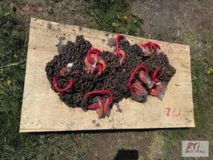 lot 218 image: 8X 7ft grade 80 516in double leg chain sling...