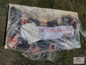 lot 219 image: 8X 7ft grade 80 516in double leg chain sling...