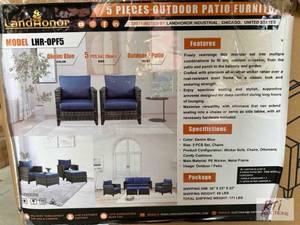 lot 227 image: Landhonor 5 piece outdoor furniture set inclu...