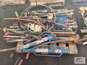 lot 35 image: Pallet of miscellaneous pipe�benders, concre...