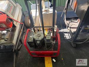 Electric hydraulic pump on wheeled cart....