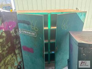lot 66 image: 6 x 6 steel storage cabinet on wheels job box...
