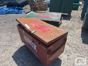 lot 71 image: 2 steel storage job boxes on wheels....