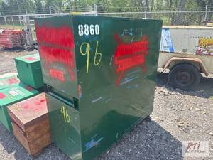 lot 96 image: Steel storage job cabinet on wheels....