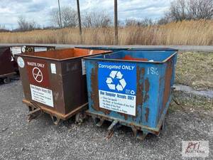 lot 12 image: (4) steel rolling dumpsters...