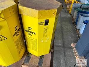 lot 81 image: 550lb drum of ESAB Spoolarc 86 MIG welding wi...