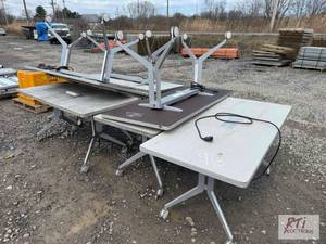 lot 97 image: Lot of rectangular tables on wheels...