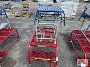 lot 113 image: (3) Metal step stools...