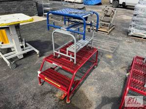 lot 114 image: (3) Metal step stools...
