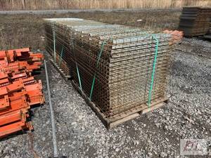 lot 140 image: (110) 10ft pieces of pallet racking with shel...