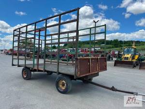 lot 133 image: Steel basket wagon with steel floor...