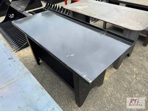 lot 162 image: Light duty painted steel table, 59-...