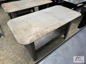 lot 163 image: Heavy duty welding table, 57-inches...