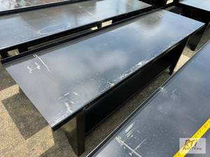 lot 168 image: Light duty painted steel table, 90-...
