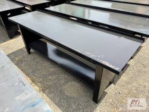 lot 172 image: Light duty painted steel table, 90-...