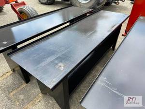 lot 174 image: Light duty painted steel table, 90-...