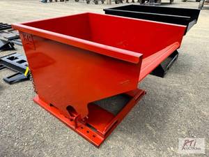lot 179 image: Self tipping dump hopper with fork ...