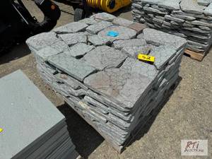 lot 219 image: Random tumbled bluestone pavers...