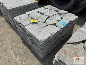 lot 222 image: Random tumbled bluestone pavers...