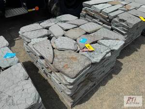 lot 223 image: Random tumbled bluestone pavers...