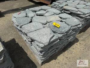 lot 227 image: Random tumbled bluestone pavers...