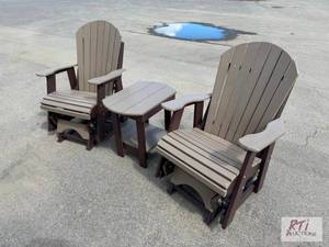 lot 247 image: (2) Outdoor poly furniture gliders,...