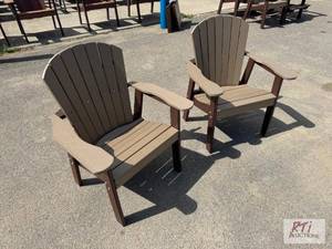lot 248 image: (2) Outdoor poly furniture deck cha...