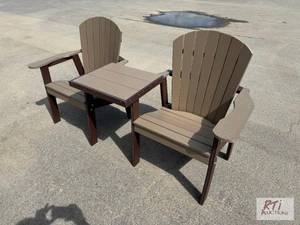 lot 249 image: (2) Outdoor poly furniture deck cha...