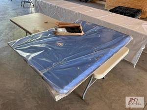 lot 270 image: Blue tractor canopy with hardware...