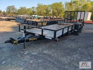 lot 18 image: 2024 Big Tex 20ft tandem axle utility trailer...