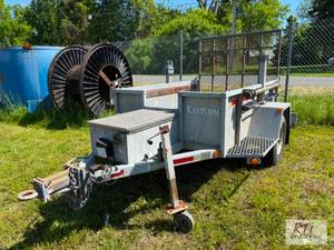 lot 24 image: 8FT SAUBER MFG. Utility Trailer. Model 1555. ...