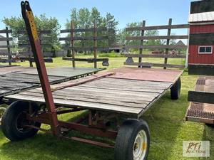 lot 144 image: Home built wagon. Metal and wood deck. Includ...