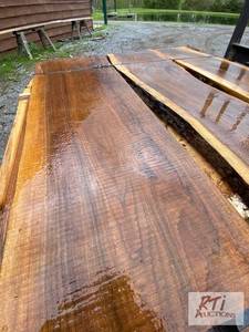 lot 241 image: 30X Live Edge Mixed Species Slabs. 112in Th...