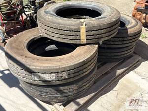 lot 250 image: 5X truck tires.�Includes four General S360 t...
