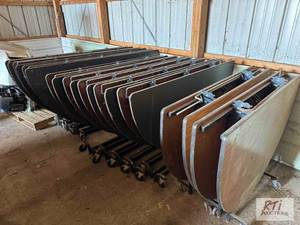 lot 252 image: Lot of folding tables. (10) 4ft round tables....
