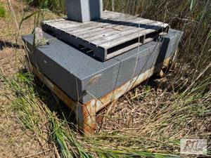 lot 254 image: Granite Slab. 4ft X 6ft X 12in one piece on a...