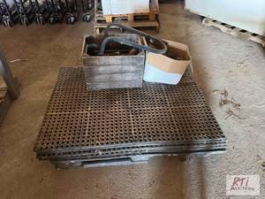 lot 286 image: (5) 3ft X 4ft rubber mats. Box of farm lights...