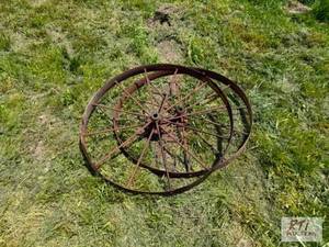lot 311 image: 24in steel cart wheels.&nbspThe item is loca...